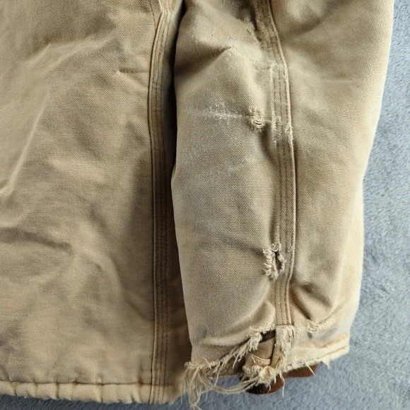 Vintage Y2K Carhartt Jacket Mens XL Brown Duck Quilt C03 Arctic Coat Grunge Fade - Picture 16 of 16